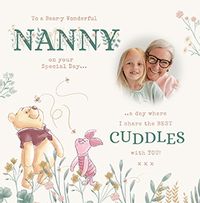Tap to view Winnie The Pooh Nanny Square Birthday Photo Card