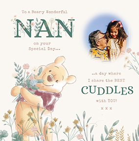 Winnie The Pooh Nan Square Birthday Photo Card