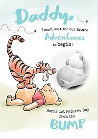 Tap to view Winnie The Pooh - Blue From the Bump Happy Father's Day Photo card