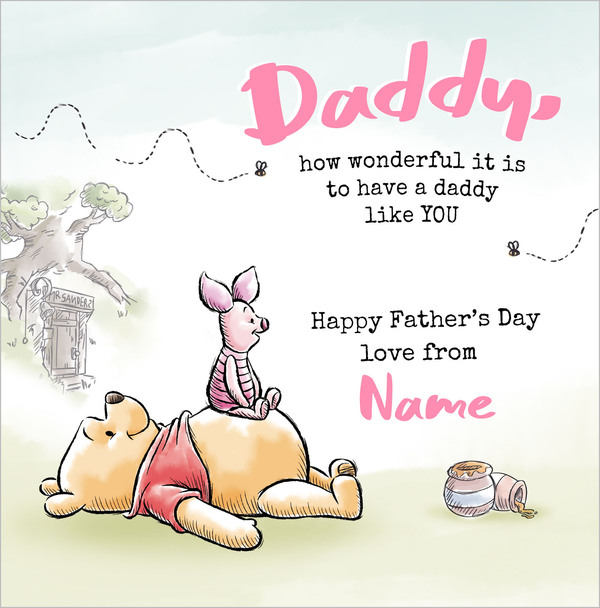 Winnie The Pooh - Wonderful Daddy Happy Father's Day card