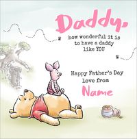 Tap to view Winnie The Pooh - Wonderful Daddy Happy Father's Day card