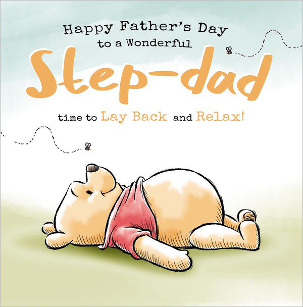 Winnie The Pooh - Wonderful Step-Dad Happy Father's Day card