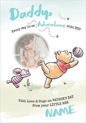 Winnie The Pooh - From Your Little Man Happy Father's Day Photo card