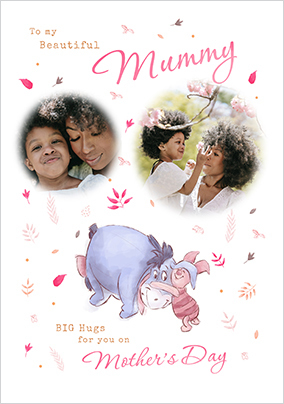 Winnie The Pooh Beautiful Mummy 2 Photo Mother's Day Card