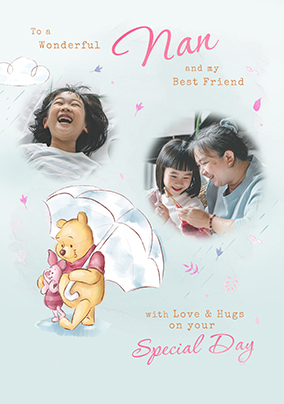 Winnie The Pooh Wonderful Nan 2 Photo Mother's Day Card