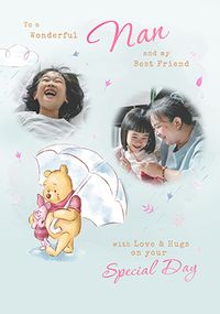 Tap to view Winnie The Pooh Wonderful Nan 2 Photo Mother's Day Card