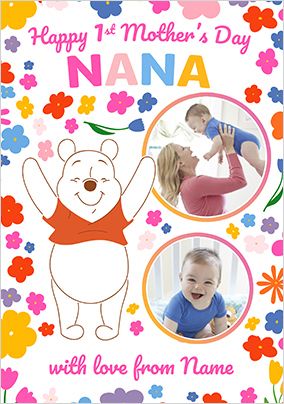 Photo of Winnie The Pooh Nana Happy First Mother's Day 2 Photo Card