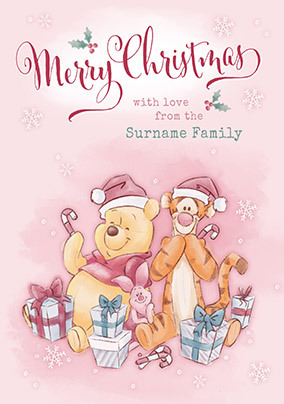 Winnie The Pooh From The Whole Family Christmas Card