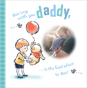 Winnie The Pooh Daddy Square Father's Day Photo Card