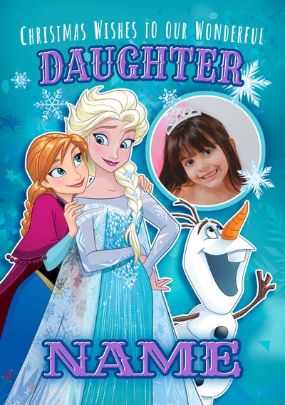 Wonderful Daughter Frozen Photo Christmas Card