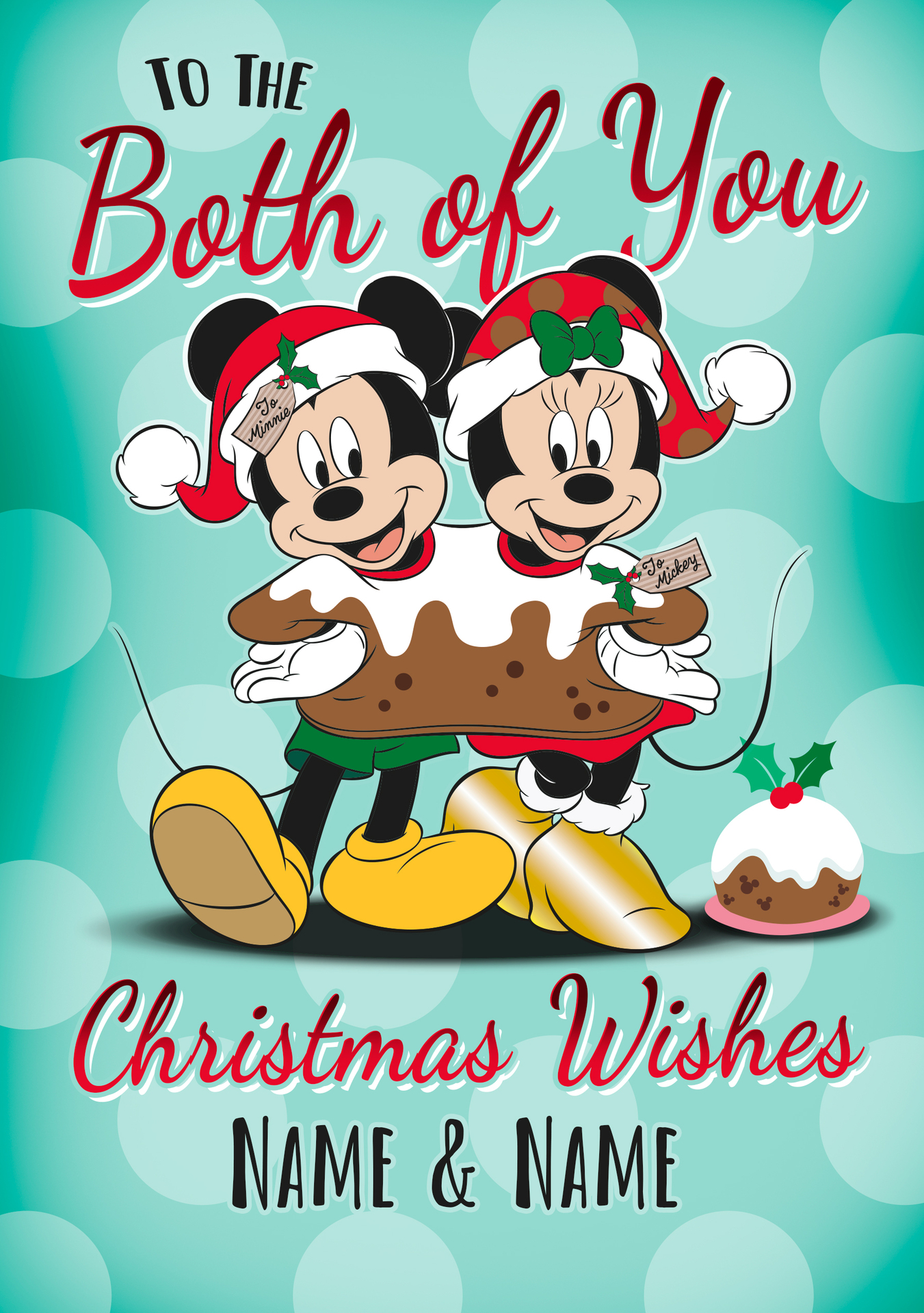 To Both of You Mickey & Minnie Christmas Card