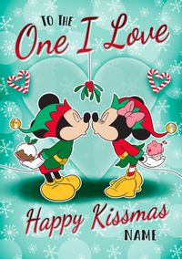 To The One I Love Mickey & Minnie Christmas Card