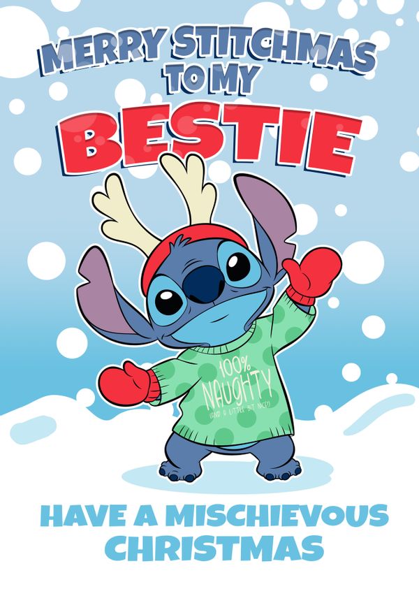 Stitch (Christmas Version) | Greeting Card