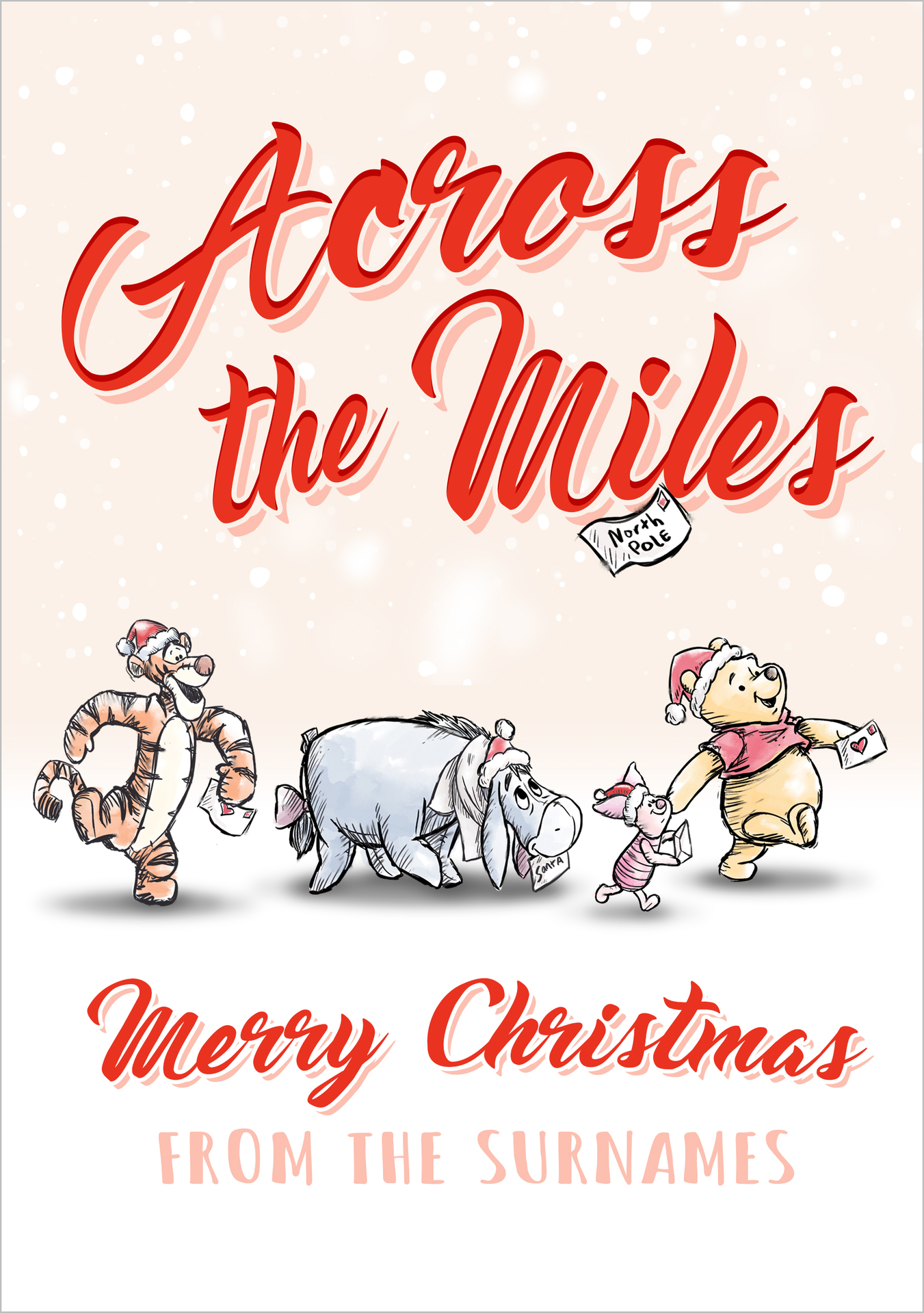 From Across the Miles Winnie the Pooh Christmas Card