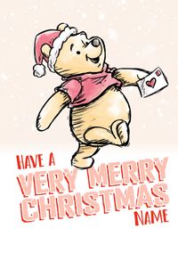 Disney's Winnie the Pooh Personalised Christmas Card