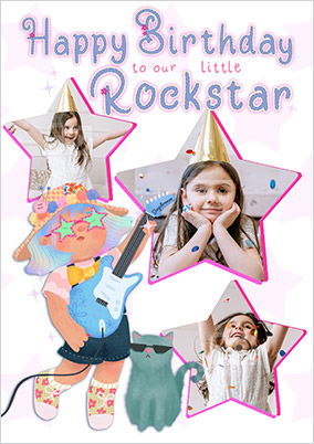 Dolly Daydream Little Rock Star Photo Birthday Card
