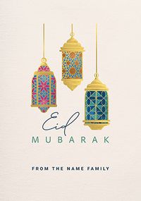 Tap to view Lanterns Eid Mubarak From The Family Card