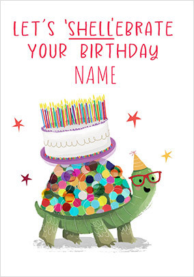 Let's Shellebrate Personalised Birthday Card