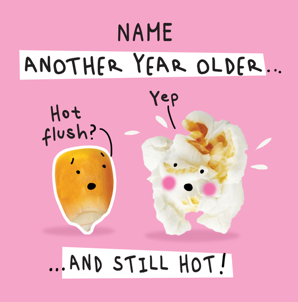 Hot Flush Funny Personalised Birthday Card