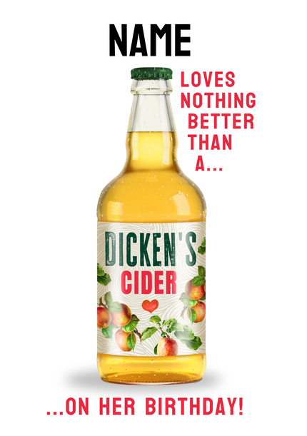 Dicken's Cider Personalised Birthday Card