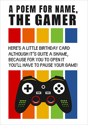 The Gamer Personalised Birthday Card