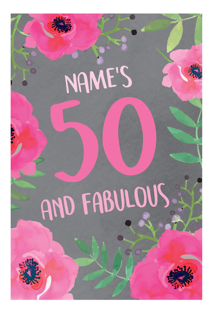 50th Floral Birthday Card