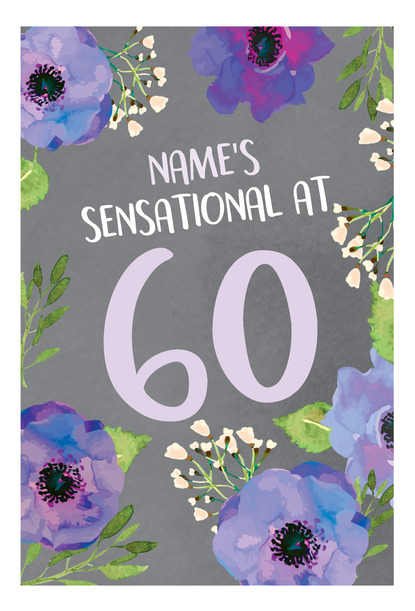 60th Floral Birthday Card