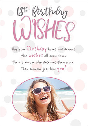 18th Birthday Wishes Card