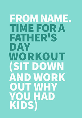 Father's Day Workout Personalised Card