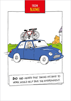 Dad Bike to Work Personalised Father's Day Card