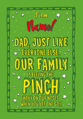 Dad Feel the Pinch Personalised Father's Day Card