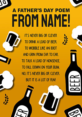 Father's Day Poem Personalised Card