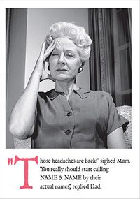 Tap to view Headaches are Back Personalised Mother's Day Card