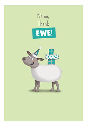 Thank Ewe Personalised Card