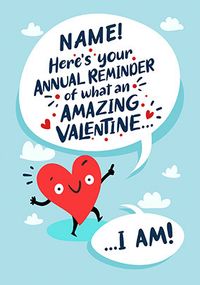 Tap to view Annual Reminder Personalised Valentine's Day Card