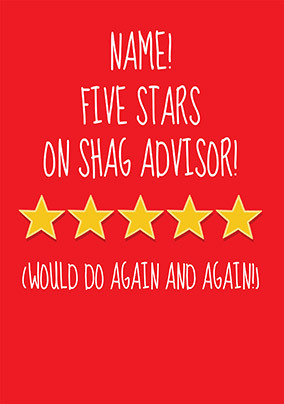 Shag Advisor Personalised Valentine's Day Card