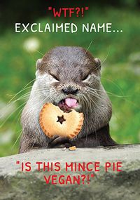 Vegan Mince Pies Personalised Christmas Card