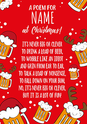 Never Clever Beer Personalised Christmas Card