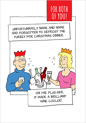 Turkey Wine Cooler Christmas Card