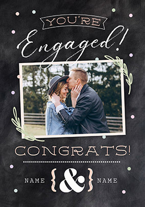 Chalkboard Engagement Photo Card