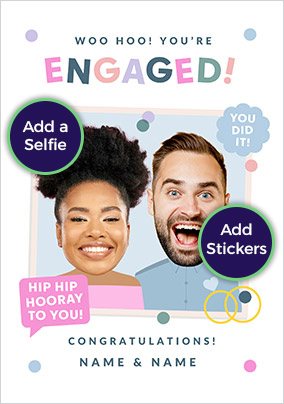 Funky Faces Woo Hoo 2 Photo Engagement Card