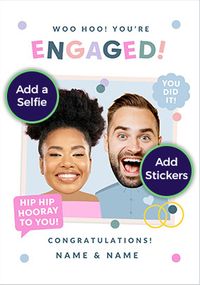 Tap to view Funky Faces Woo Hoo 2 Photo Engagement Card