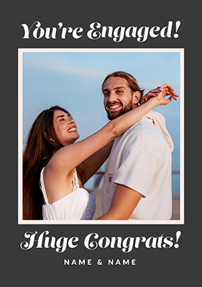 Huge Congrats Engagement Photo Card