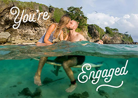You're Engaged Full Photo Upload Landcsape Card