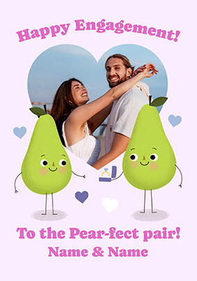 Pearfect Pair Engagement Photo Card