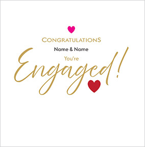 Simple Personalised Engagement Congratulations Square Card