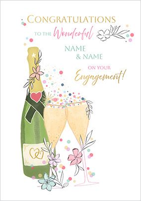 Photo of Champagne Celebration Engagement Card
