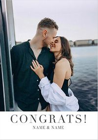 Tap to view Simple Congrats Portrait Engagement Photo Card