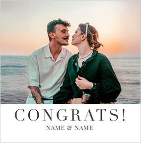 Photo of Simple Congrats Square Engagement Photo Card