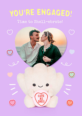 Swizzels Love Hearts Cute As Shell Engagement Photo Card